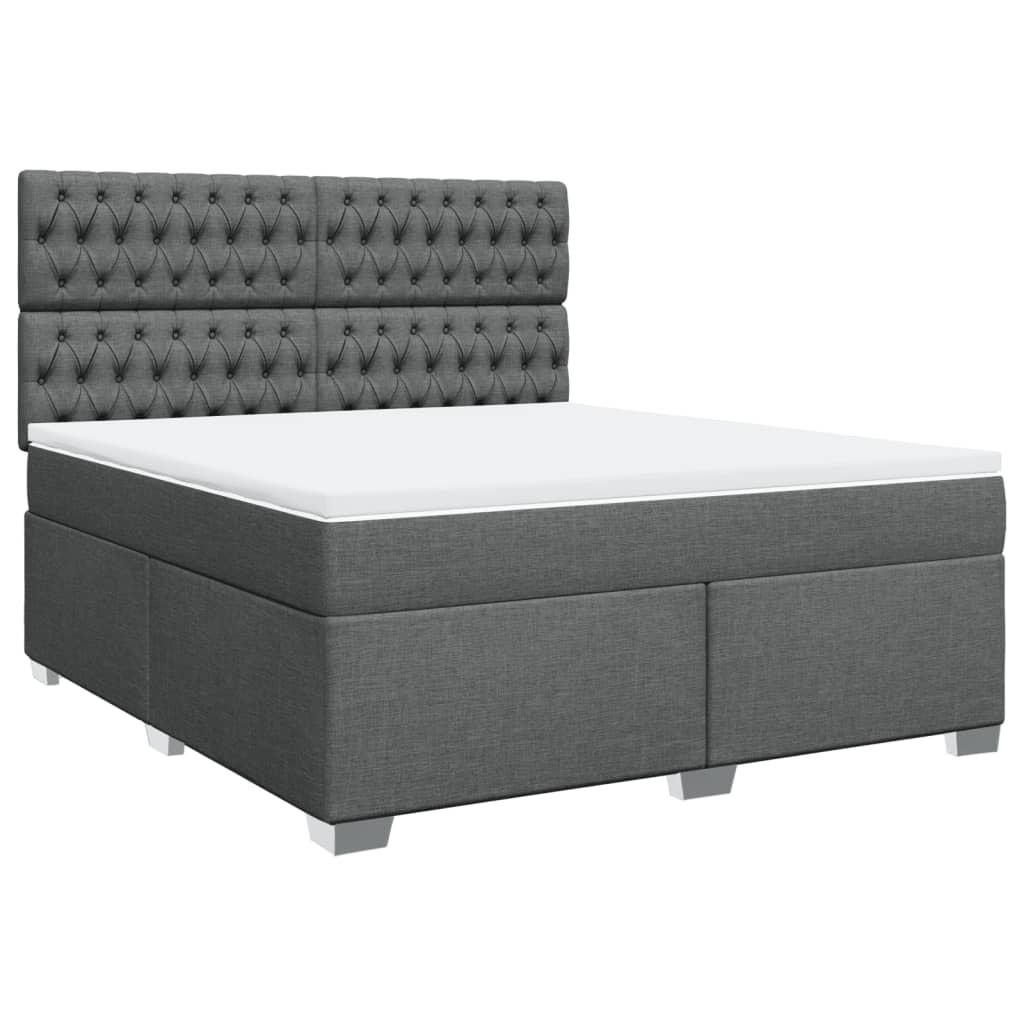 Sommier à lattes de lit avec matelas Gris foncé 180x200cm Tissu - XIOS