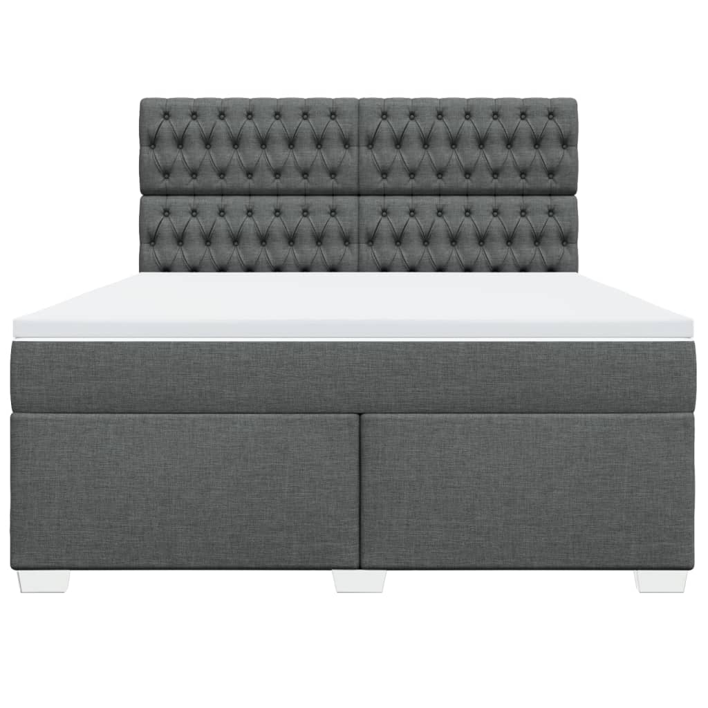 Sommier à lattes de lit avec matelas Gris foncé 180x200cm Tissu - XIOS