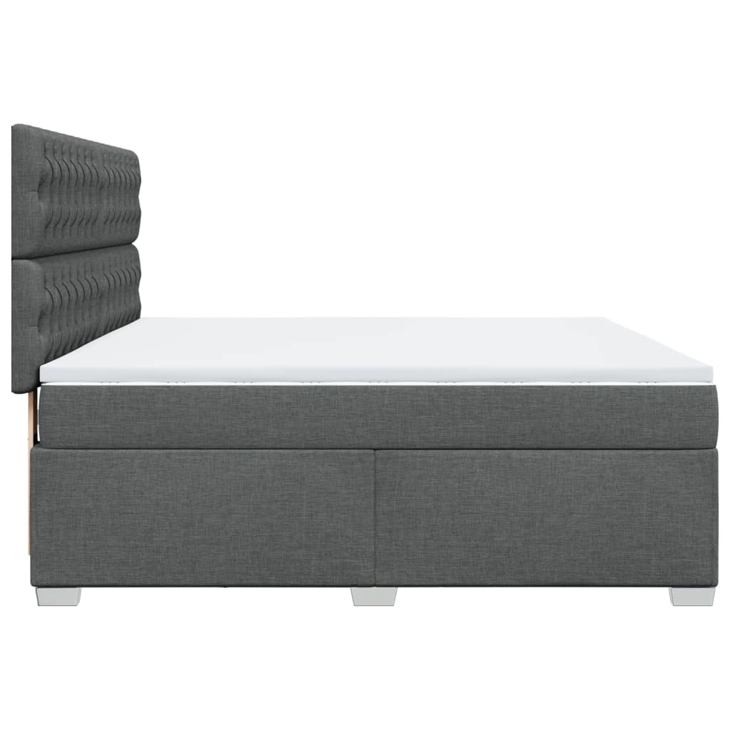 Sommier à lattes de lit avec matelas Gris foncé 180x200cm Tissu - XIOS
