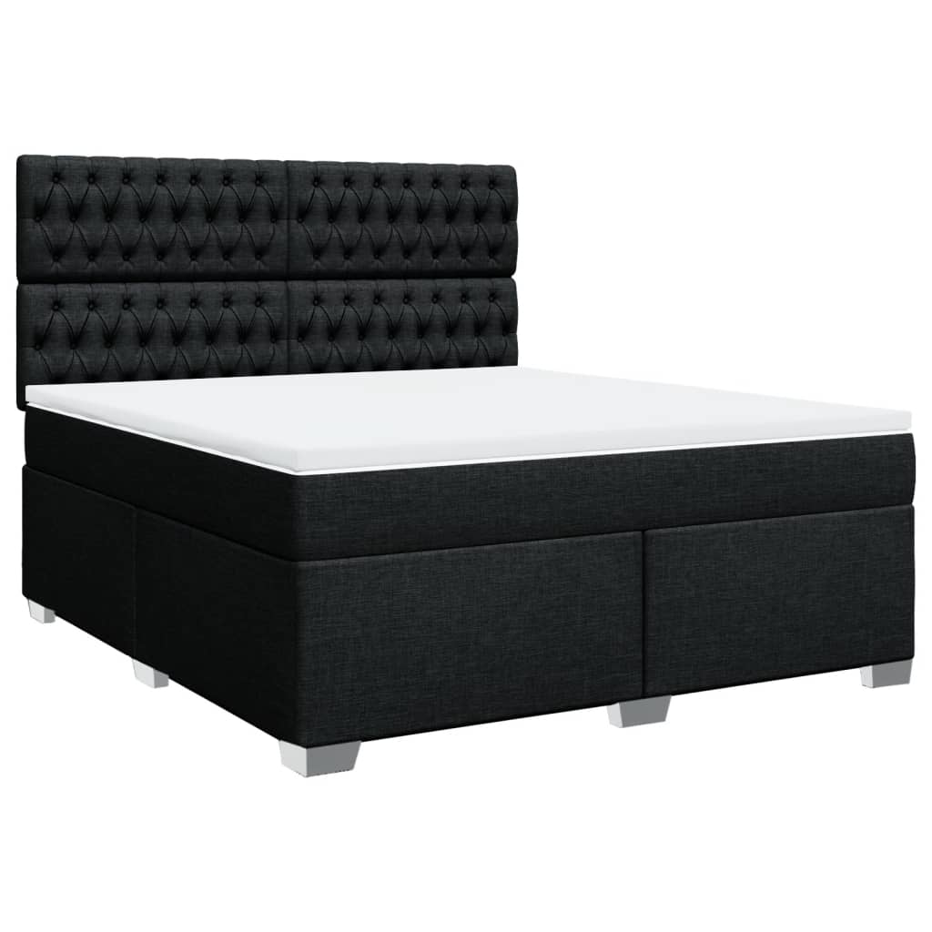 Sommier à lattes de lit avec matelas Noir 180x200 cm Tissu - XIOS