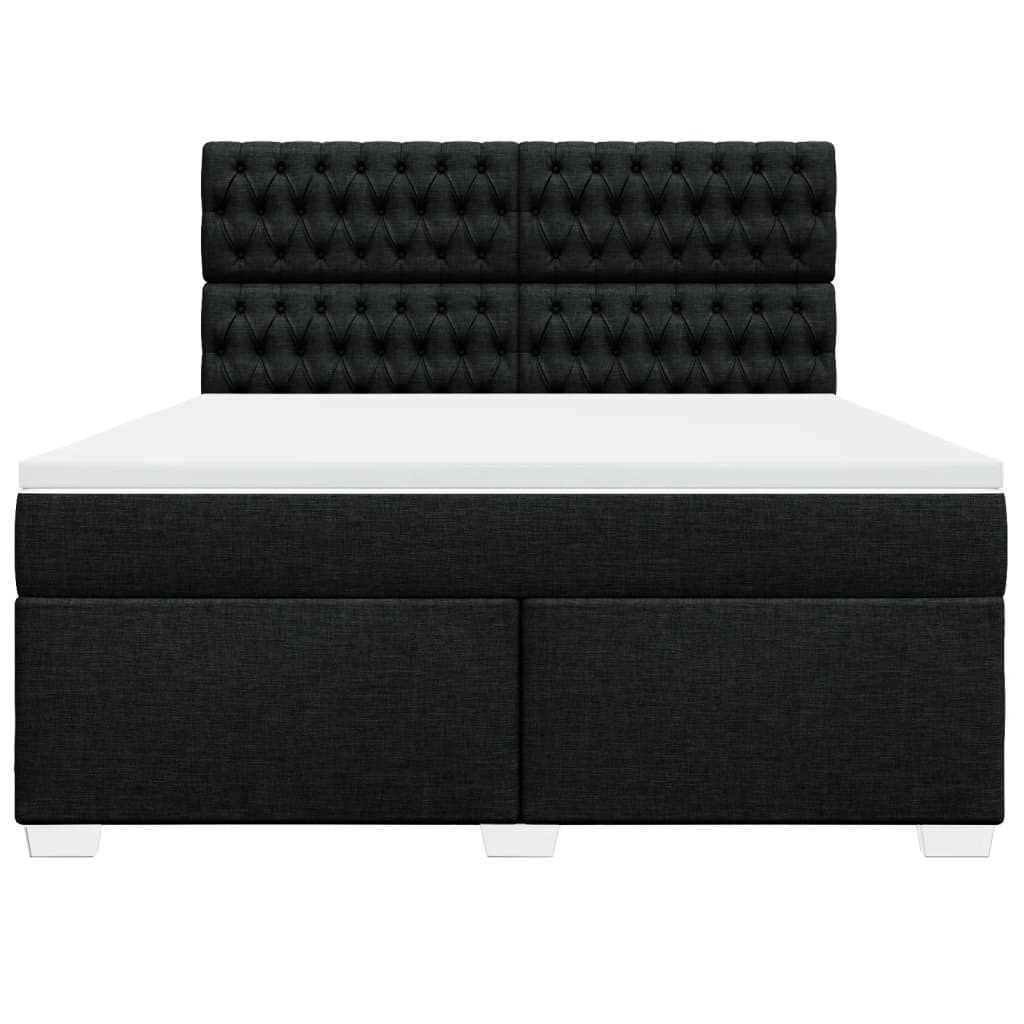 Sommier à lattes de lit avec matelas Noir 180x200 cm Tissu - XIOS