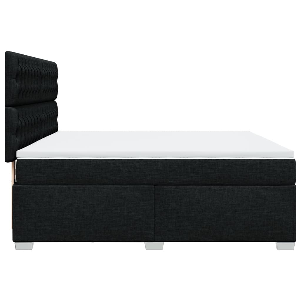 Sommier à lattes de lit avec matelas Noir 180x200 cm Tissu - XIOS