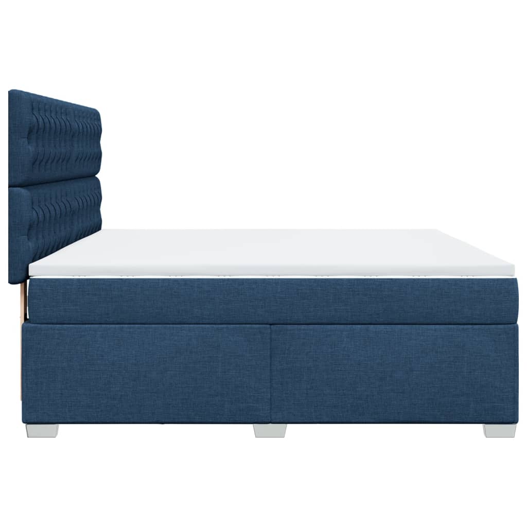 Sommier à lattes de lit avec matelas Bleu 180x200 cm Tissu - XIOS
