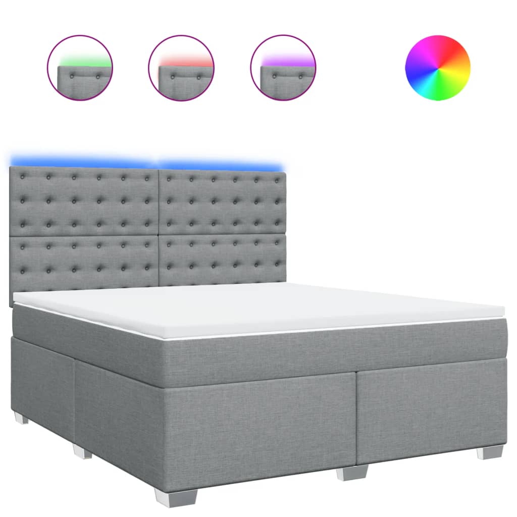 Sommier à lattes de lit avec matelas Gris clair 180x200cm Tissu - XIOS