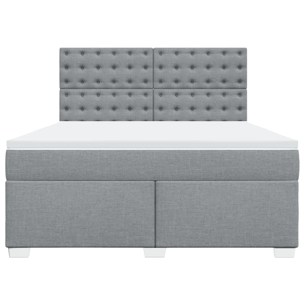 Sommier à lattes de lit avec matelas Gris clair 180x200cm Tissu - XIOS