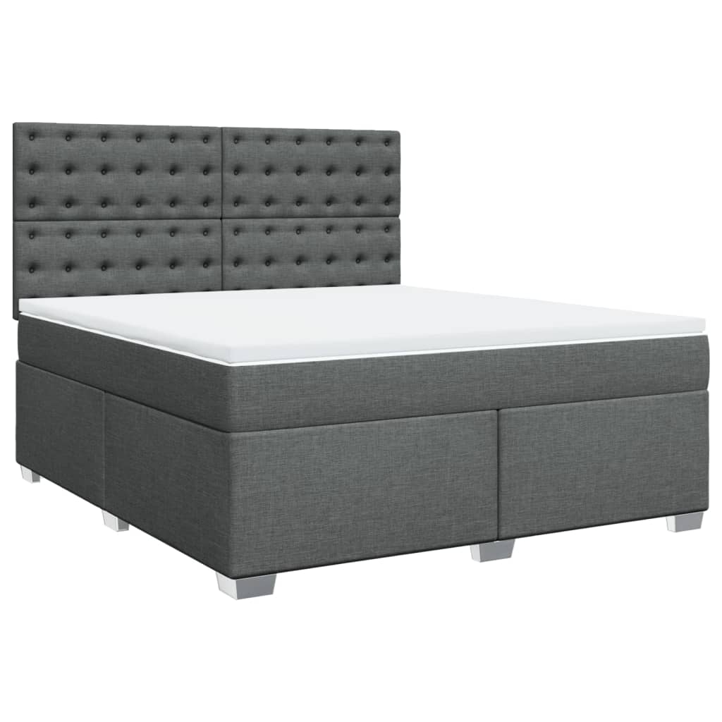 Sommier à lattes de lit avec matelas Gris foncé 180x200cm Tissu - XIOS