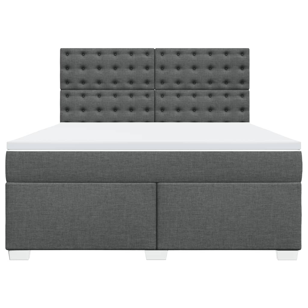 Sommier à lattes de lit avec matelas Gris foncé 180x200cm Tissu - XIOS