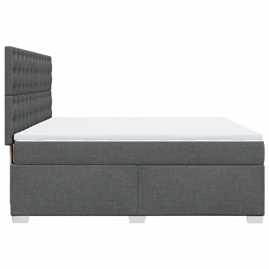 Sommier à lattes de lit avec matelas Gris foncé 180x200cm Tissu - XIOS