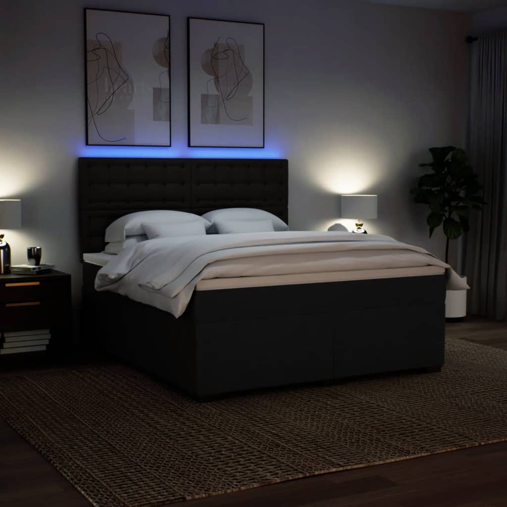 Sommier à lattes de lit avec matelas Noir 180x200 cm Tissu - XIOS