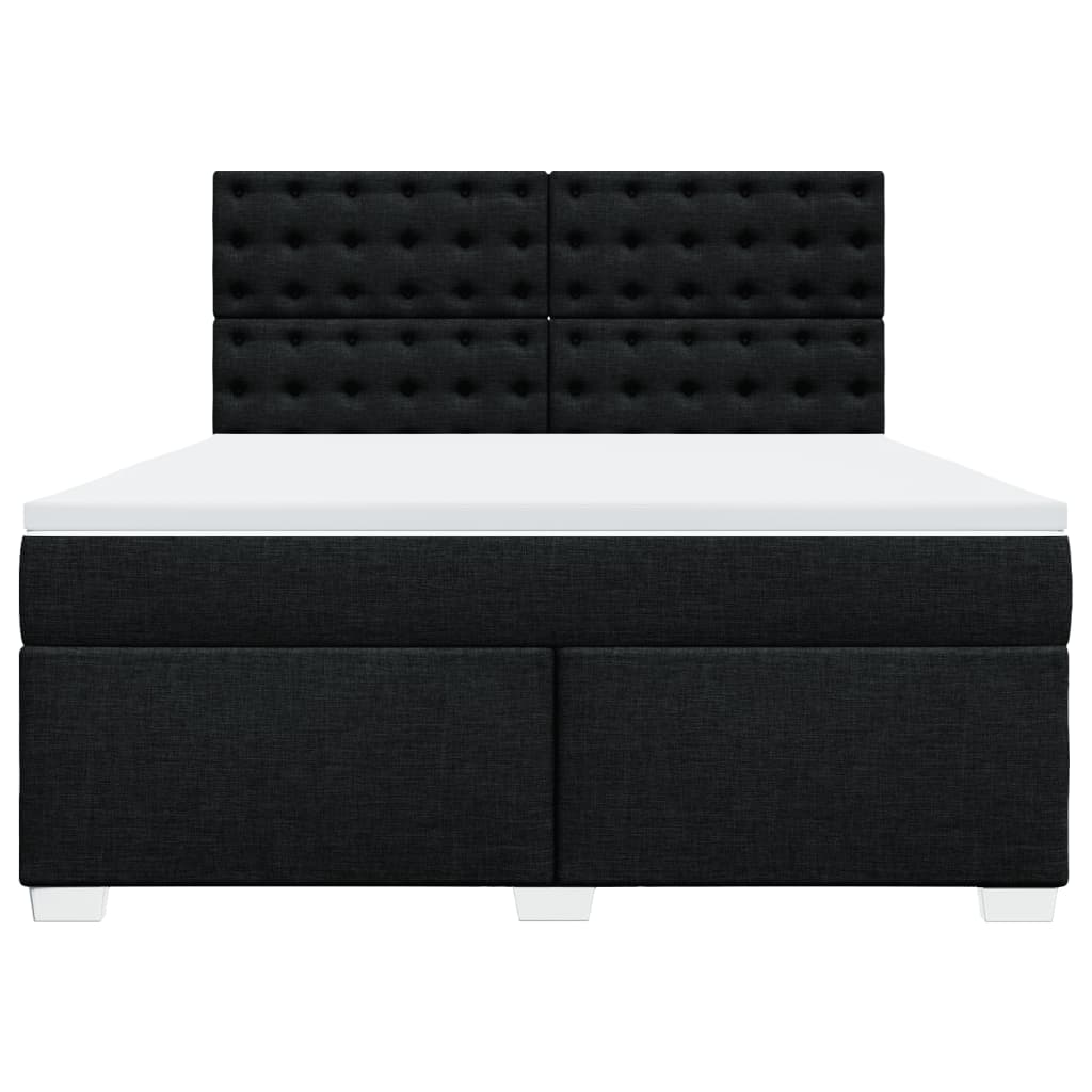Sommier à lattes de lit avec matelas Noir 180x200 cm Tissu - XIOS