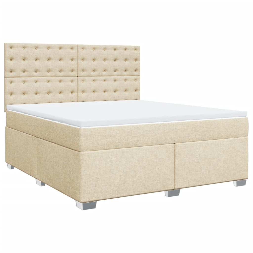 Sommier à lattes de lit avec matelas Crème 180x200 cm Tissu - XIOS
