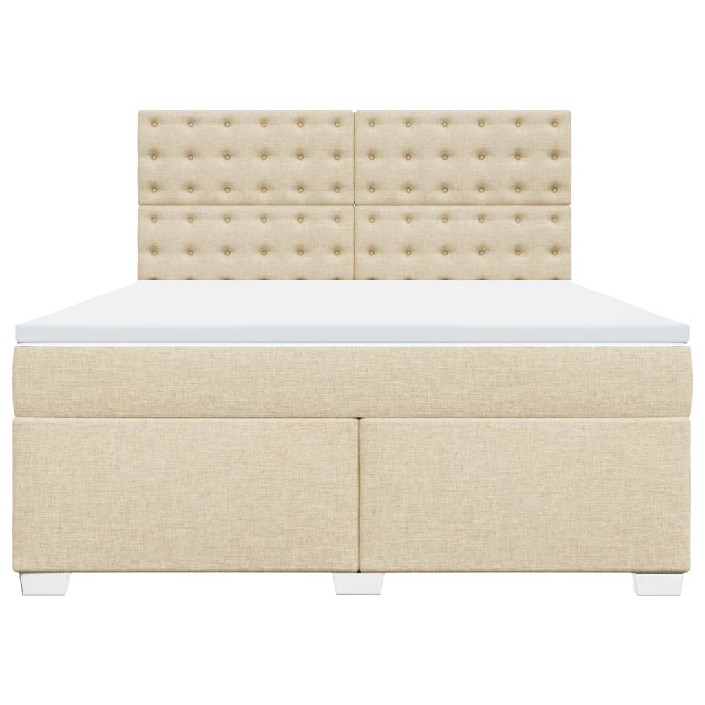 Sommier à lattes de lit avec matelas Crème 180x200 cm Tissu - XIOS