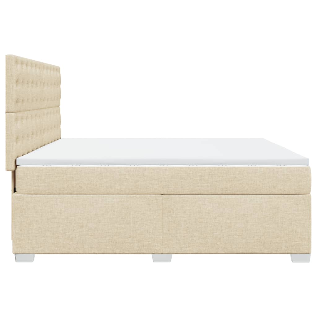 Sommier à lattes de lit avec matelas Crème 180x200 cm Tissu - XIOS