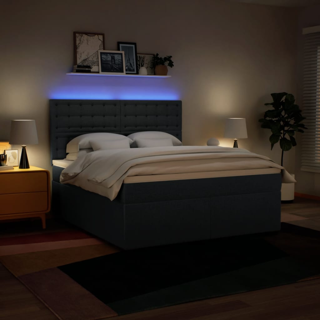 Sommier à lattes de lit avec matelas Bleu 180x200 cm Tissu - XIOS