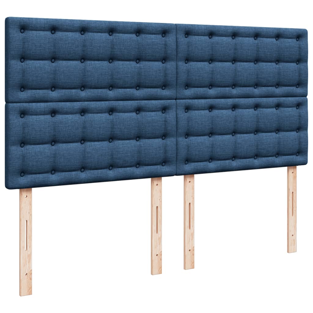 Sommier à lattes de lit avec matelas Bleu 180x200 cm Tissu - XIOS