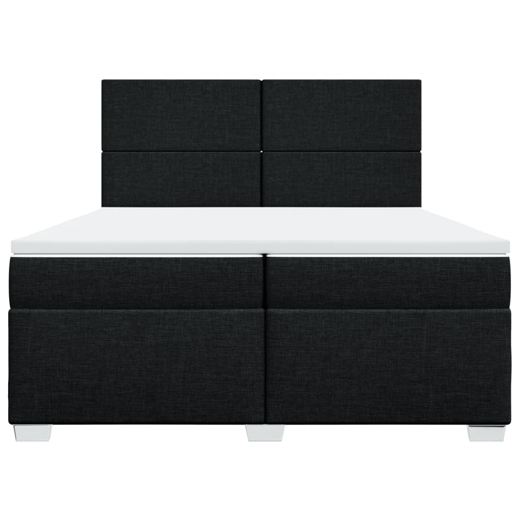 Sommier à lattes de lit avec matelas Noir 200x200 cm Tissu - XIOS
