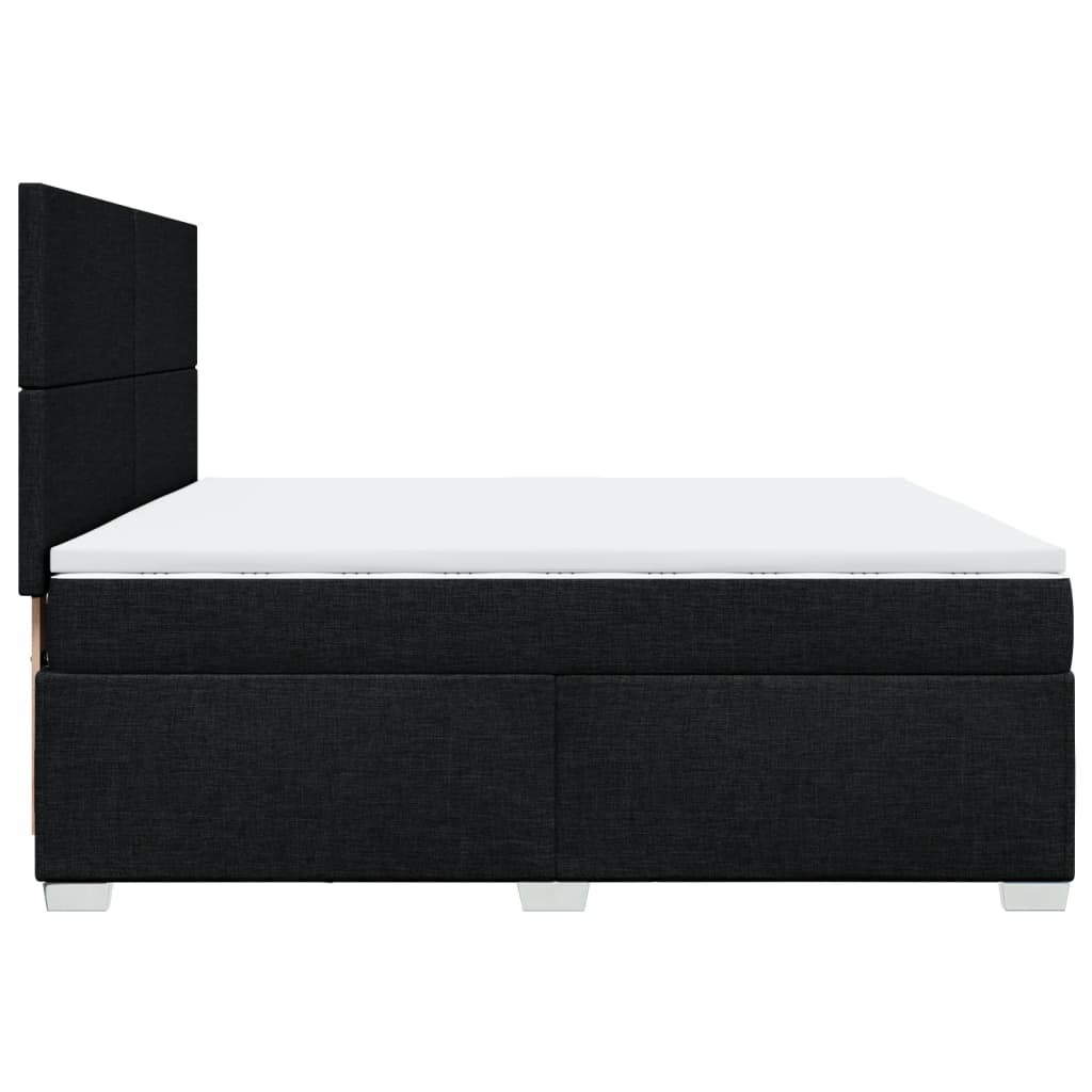 Sommier à lattes de lit avec matelas Noir 200x200 cm Tissu - XIOS