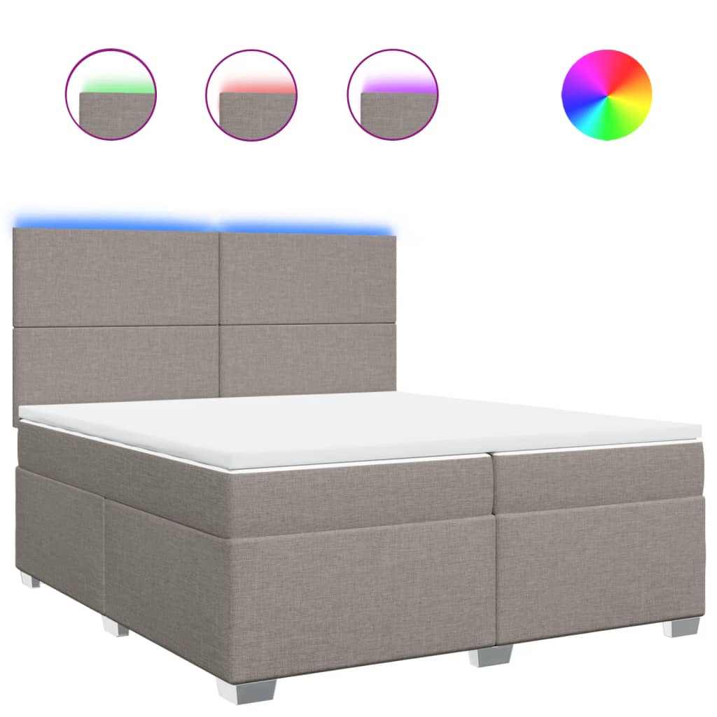 Sommier à lattes de lit avec matelas Taupe 200x200 cm Tissu - XIOS