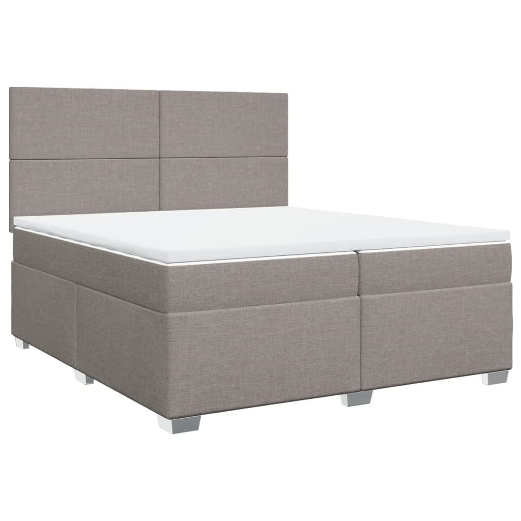 Sommier à lattes de lit avec matelas Taupe 200x200 cm Tissu - XIOS