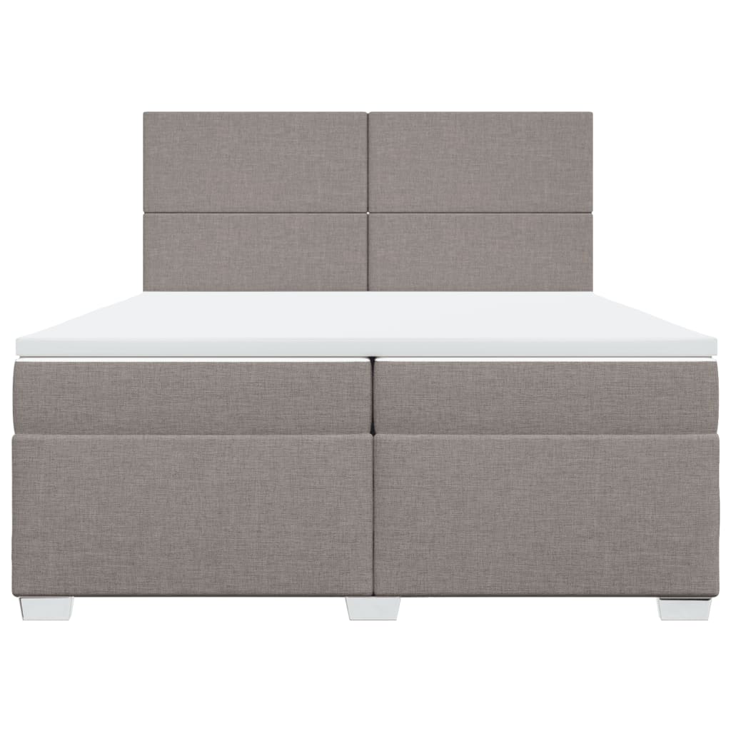 Sommier à lattes de lit avec matelas Taupe 200x200 cm Tissu - XIOS