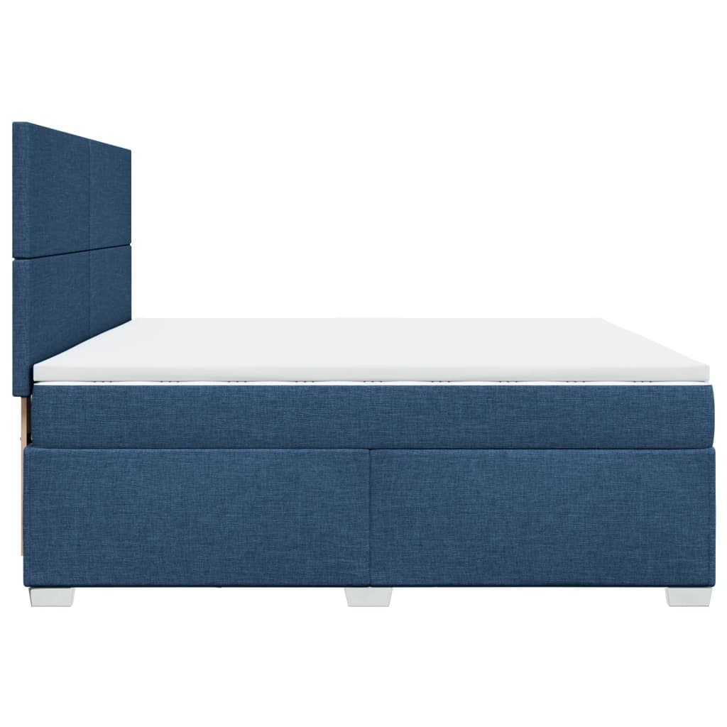 Sommier à lattes de lit avec matelas Bleu 200x200 cm Tissu - XIOS