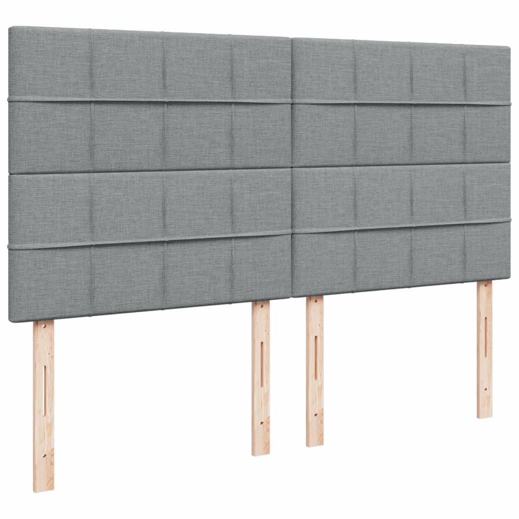 Sommier à lattes de lit avec matelas Gris clair 200x200cm Tissu - XIOS