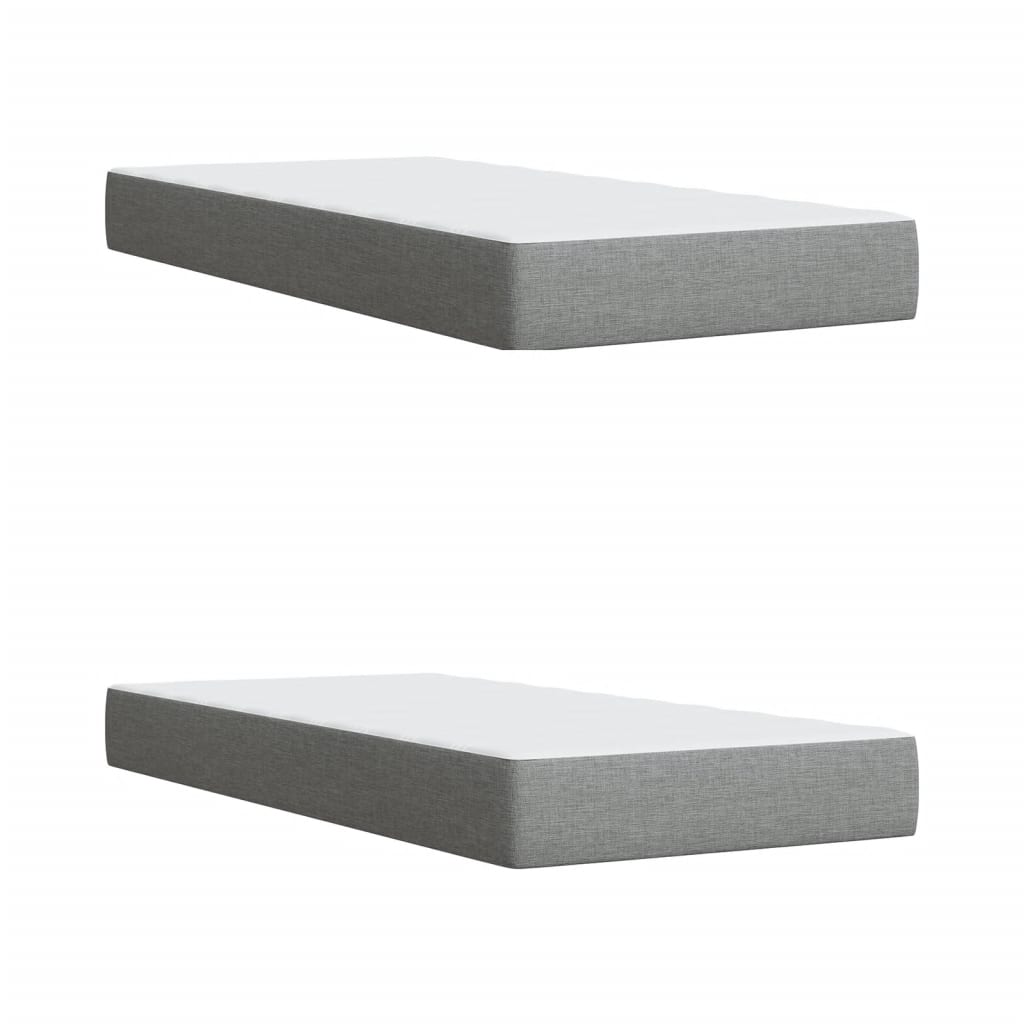 Sommier à lattes de lit avec matelas Gris clair 200x200cm Tissu - XIOS