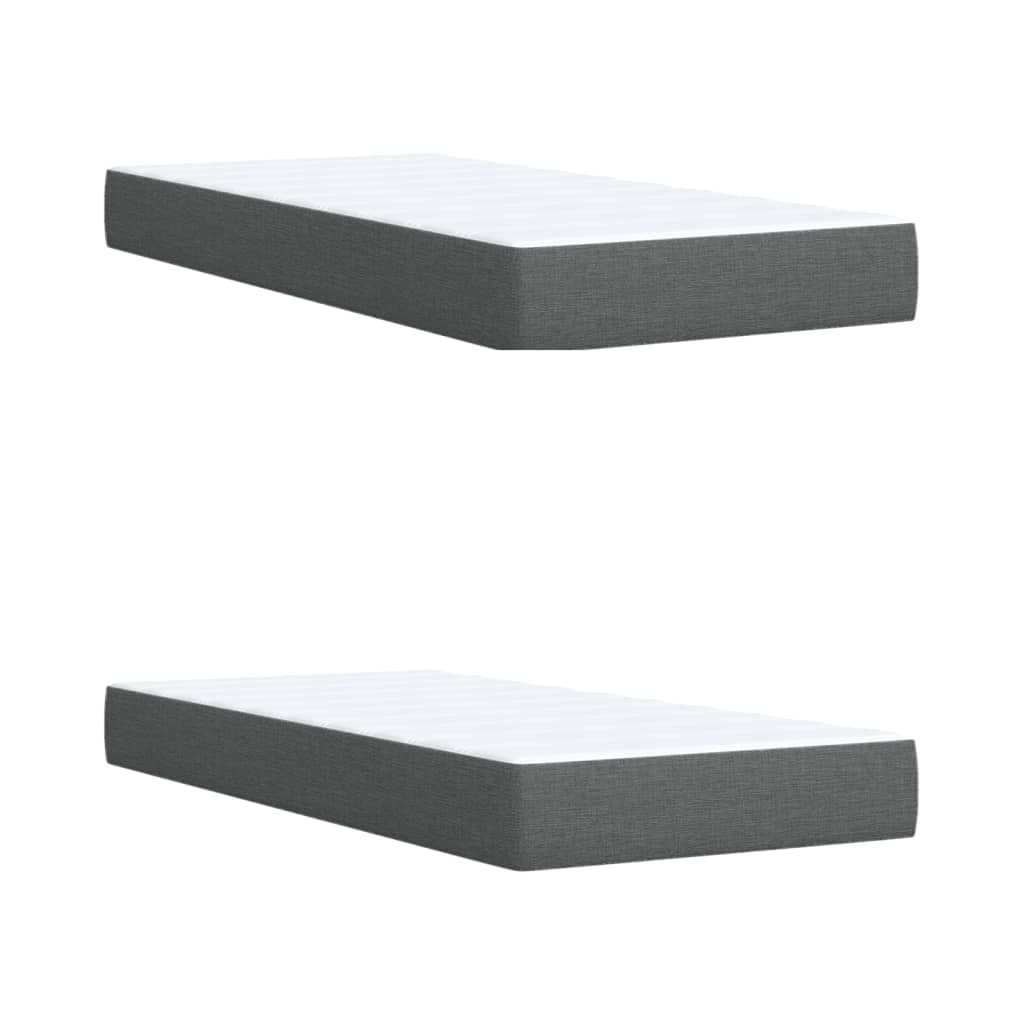 Sommier à lattes de lit avec matelas Gris foncé 200x200cm Tissu - XIOS