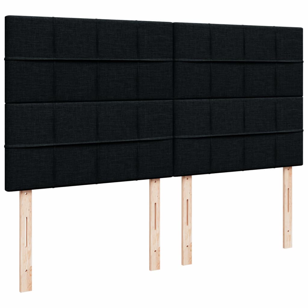 Sommier à lattes de lit avec matelas Noir 200x200 cm Tissu - XIOS