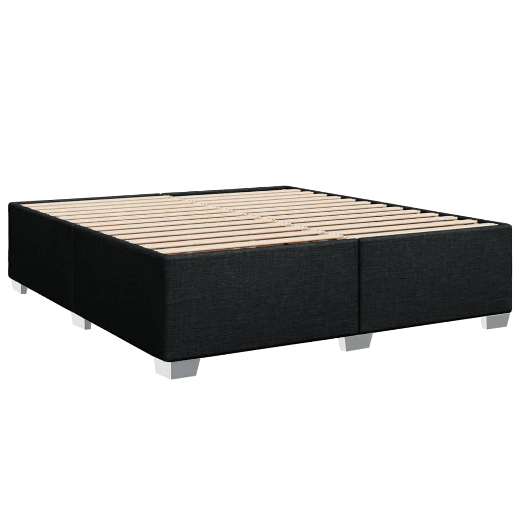 Sommier à lattes de lit avec matelas Noir 200x200 cm Tissu - XIOS