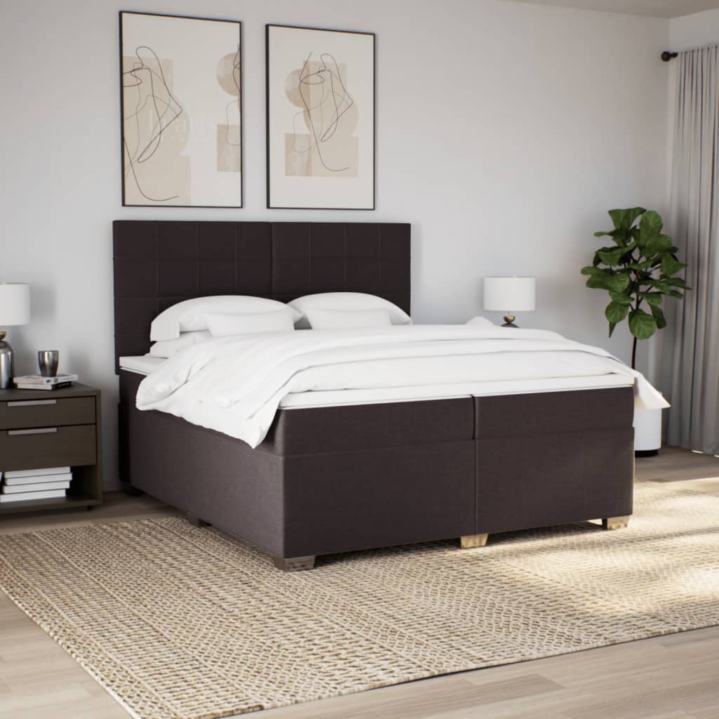 Sommier à lattes de lit avec matelas Marron foncé 200x200 cm - XIOS