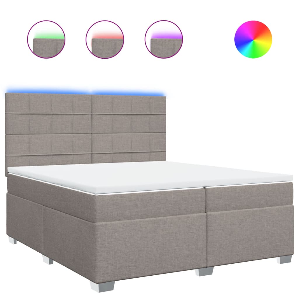Sommier à lattes de lit avec matelas Taupe 200x200 cm Tissu - XIOS
