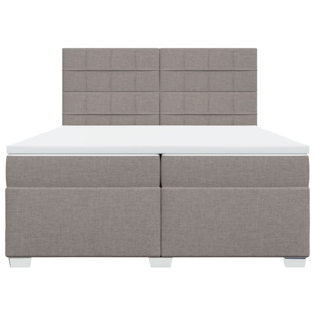 Sommier à lattes de lit avec matelas Taupe 200x200 cm Tissu - XIOS