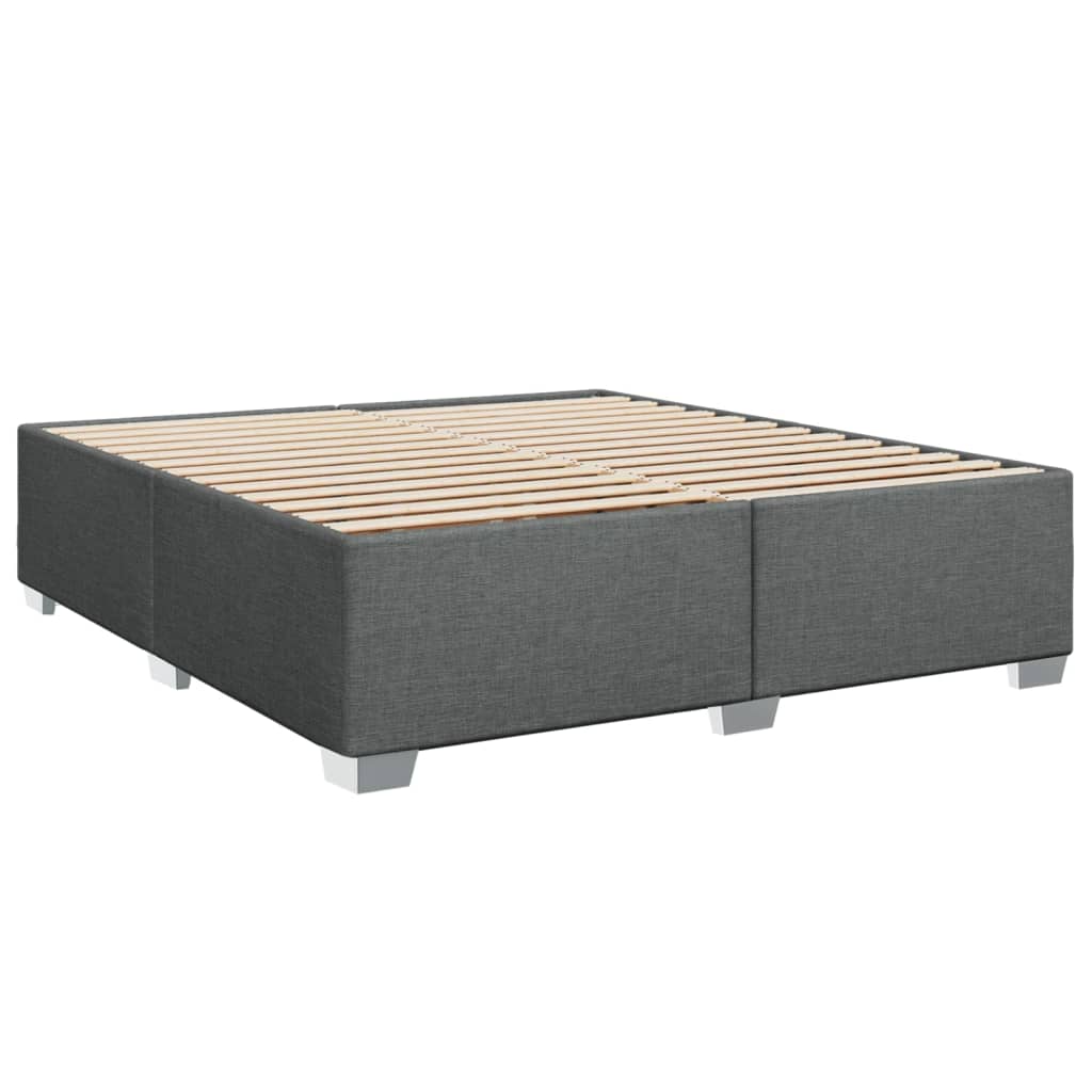 Sommier à lattes de lit avec matelas Gris foncé 200x200cm Tissu - XIOS