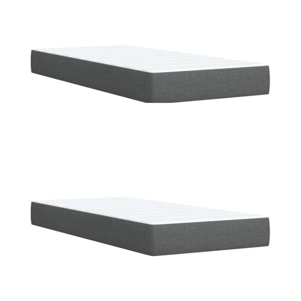 Sommier à lattes de lit avec matelas Gris foncé 200x200cm Tissu - XIOS