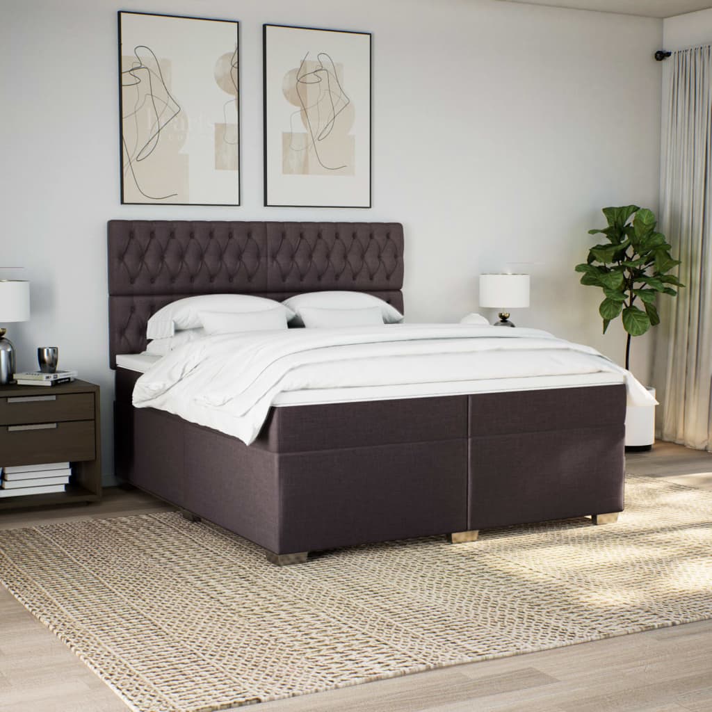 Sommier à lattes de lit avec matelas Marron foncé 200x200 cm - XIOS