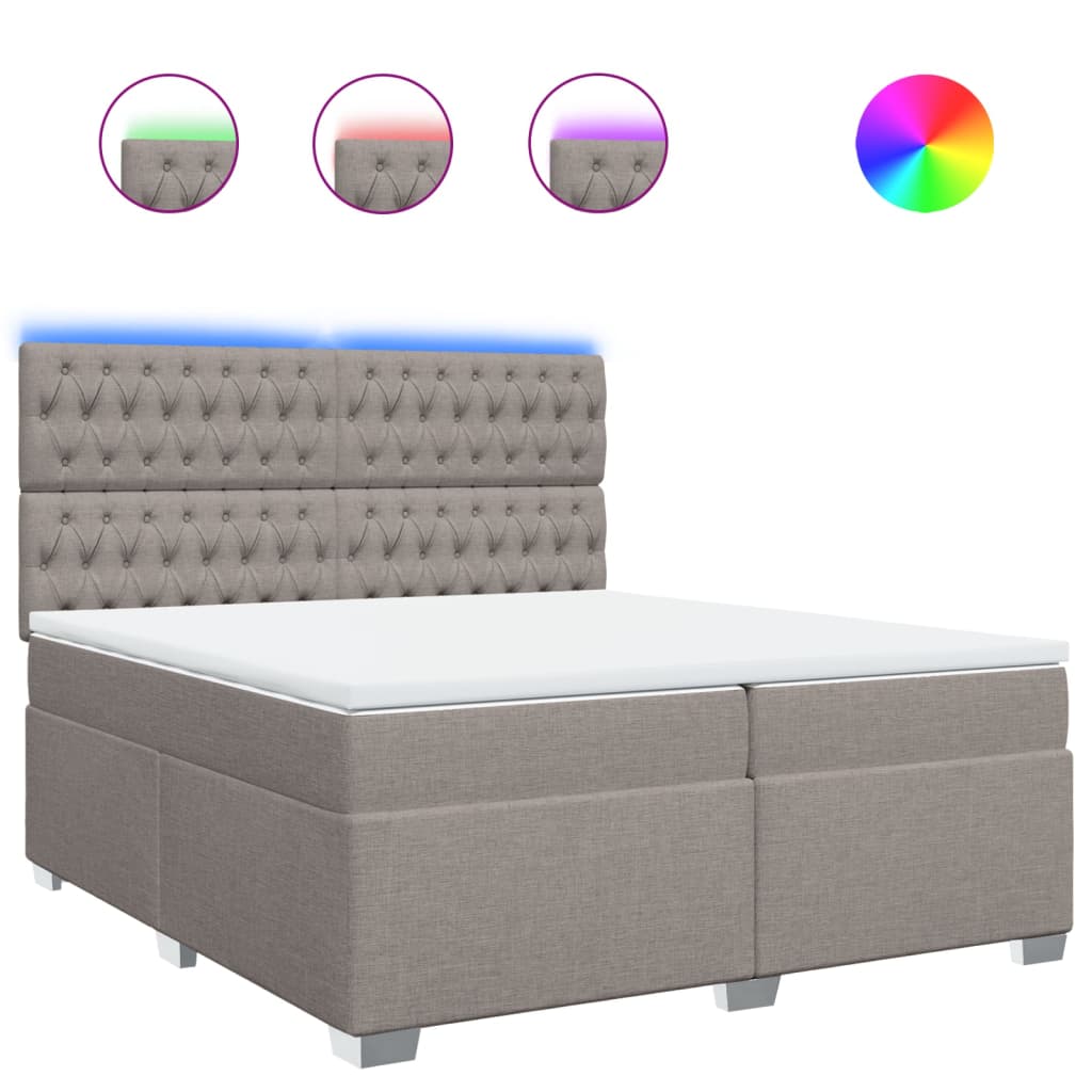 Sommier à lattes de lit avec matelas Taupe 200x200 cm Tissu - XIOS