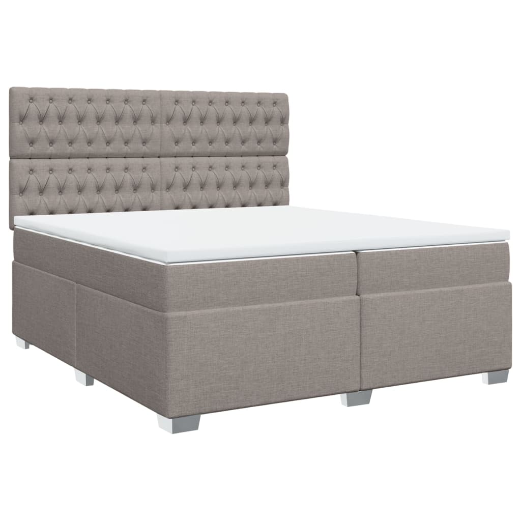 Sommier à lattes de lit avec matelas Taupe 200x200 cm Tissu - XIOS