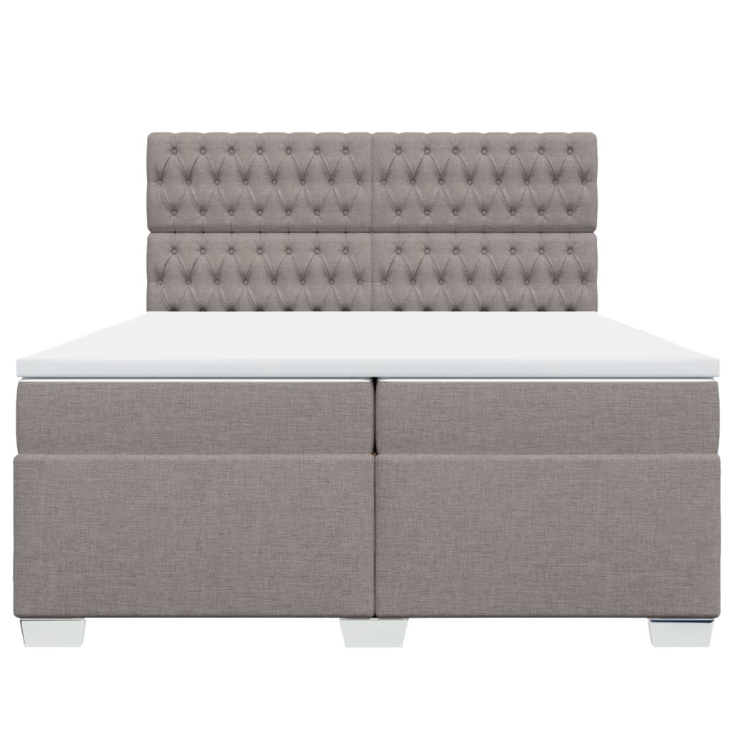 Sommier à lattes de lit avec matelas Taupe 200x200 cm Tissu - XIOS