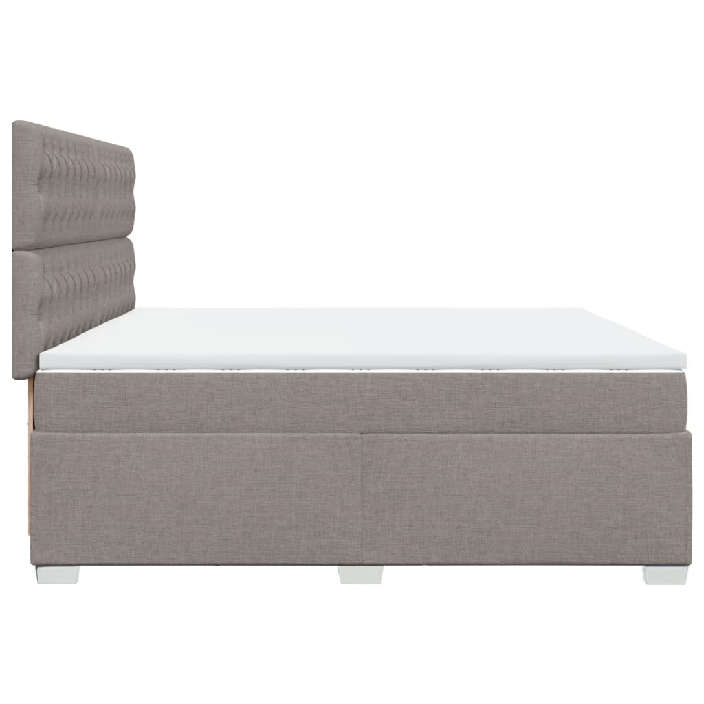 Sommier à lattes de lit avec matelas Taupe 200x200 cm Tissu - XIOS