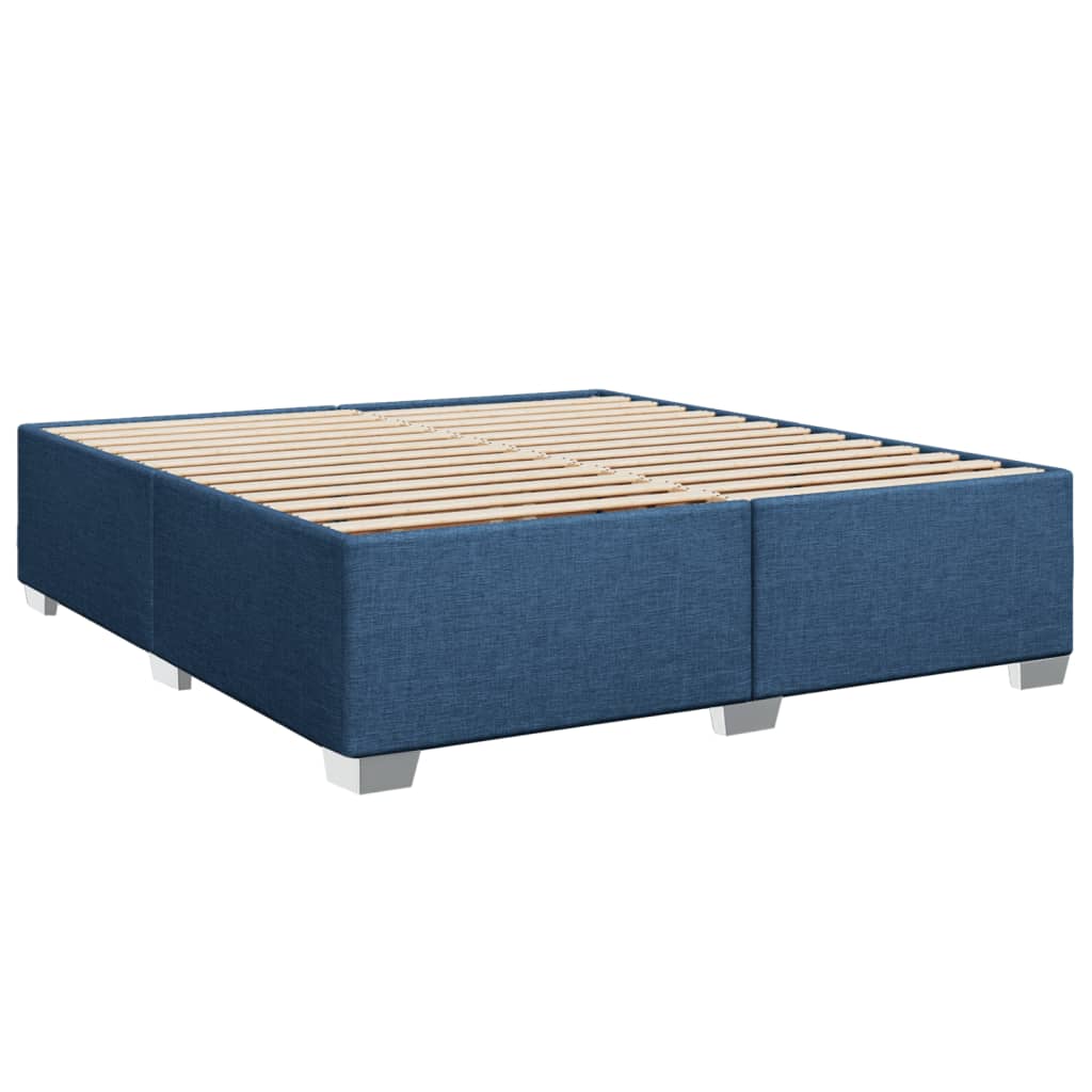 Sommier à lattes de lit avec matelas Bleu 200x200 cm Tissu - XIOS