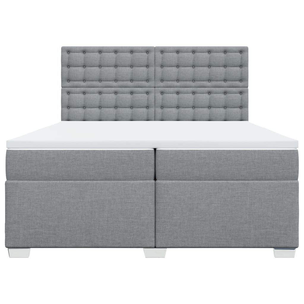 Sommier à lattes de lit avec matelas Gris clair 200x200cm Tissu - XIOS