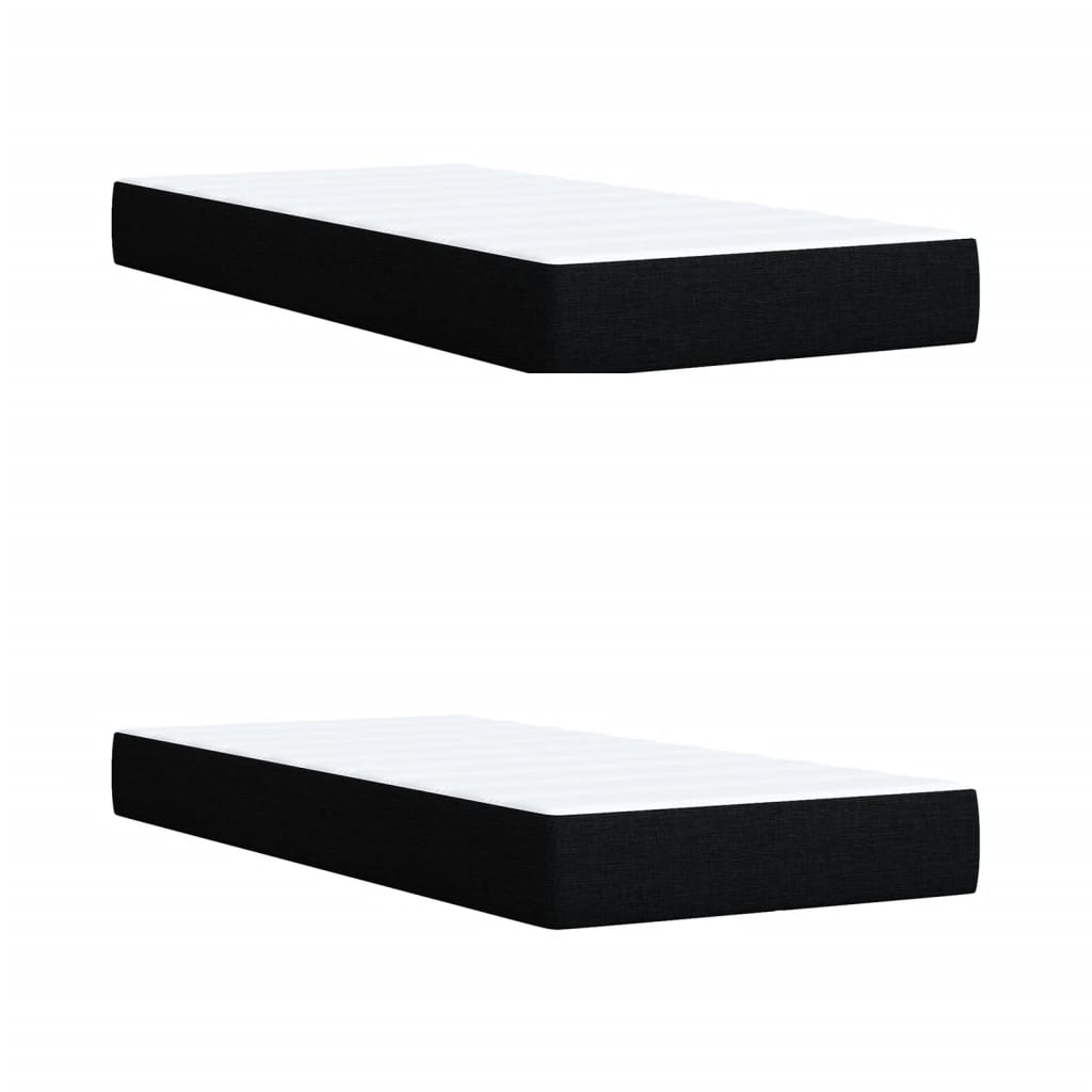 Sommier à lattes de lit avec matelas Noir 200x200 cm Tissu - XIOS