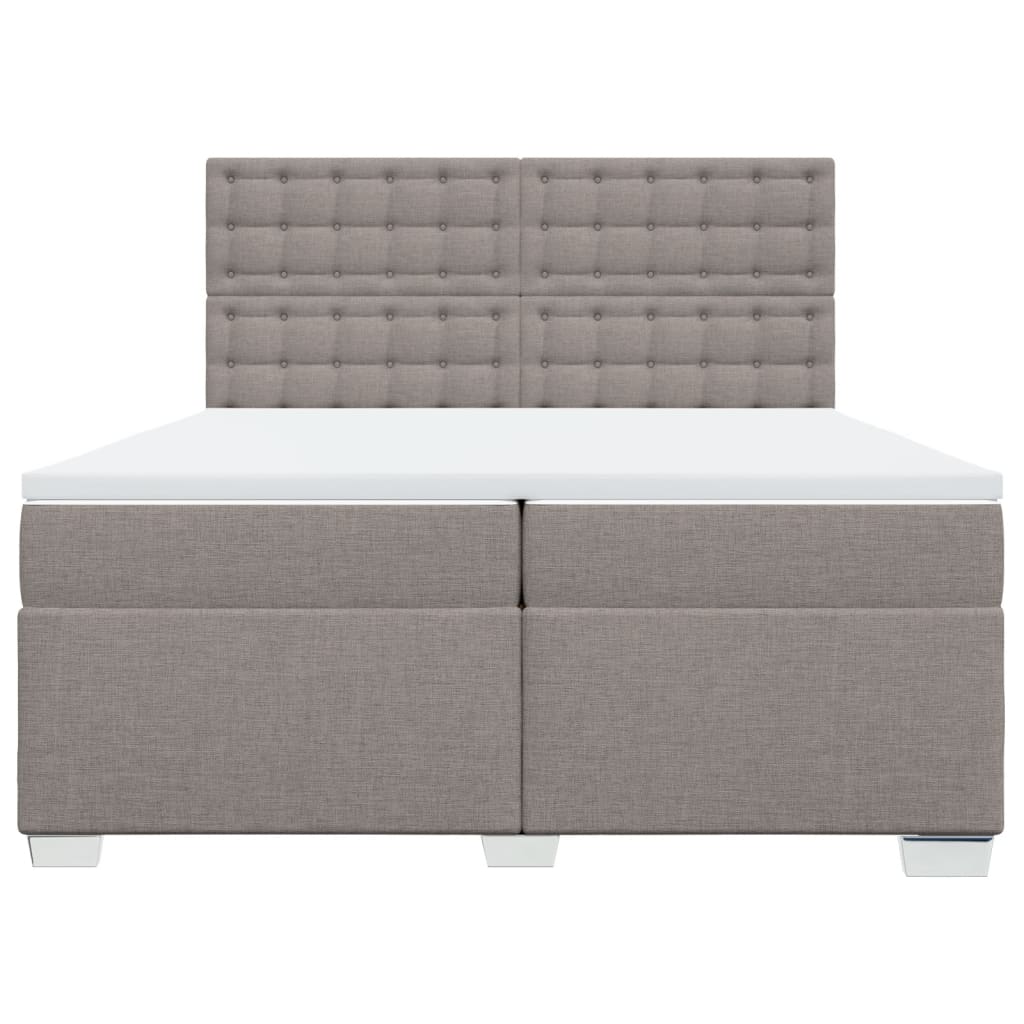 Sommier à lattes de lit avec matelas Taupe 200x200 cm Tissu - XIOS
