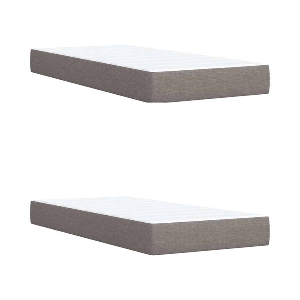 Sommier à lattes de lit avec matelas Taupe 200x200 cm Tissu - XIOS