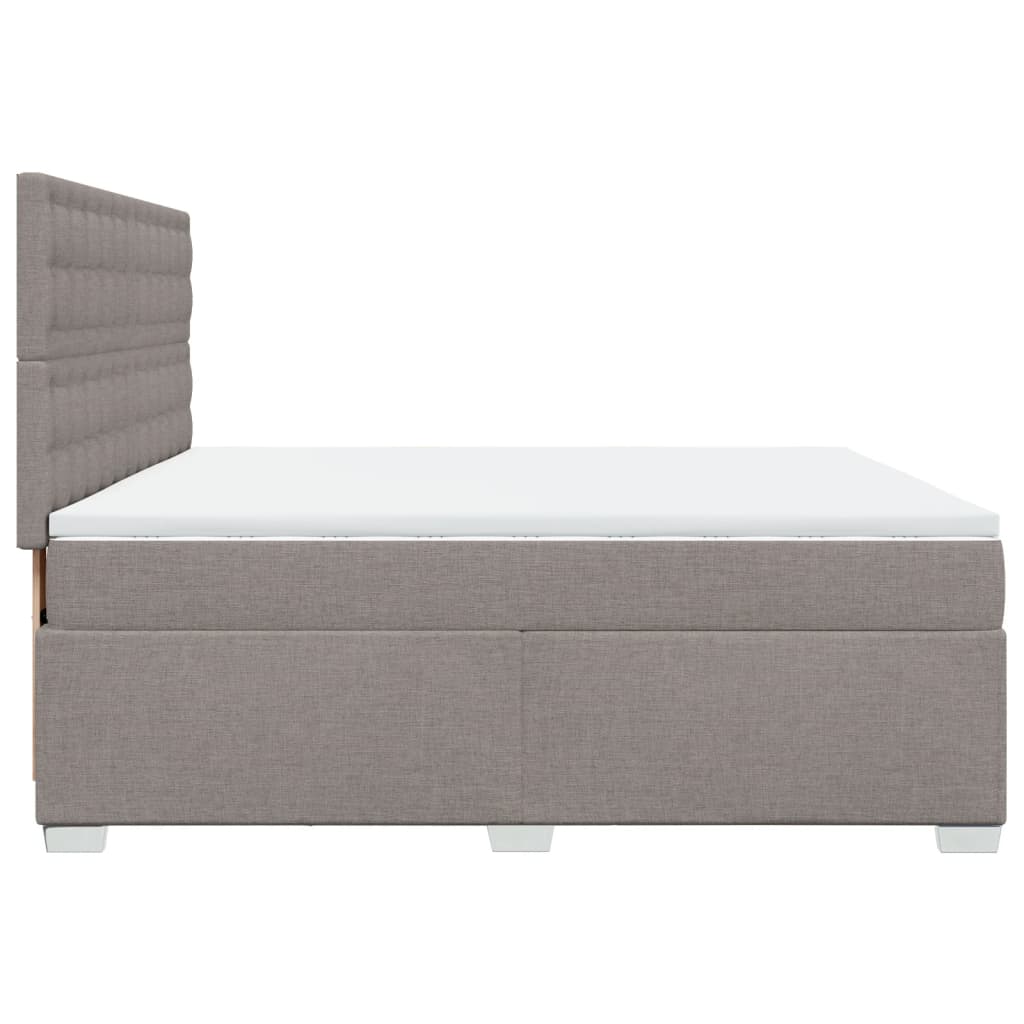 Sommier à lattes de lit avec matelas Taupe 200x200 cm Tissu - XIOS