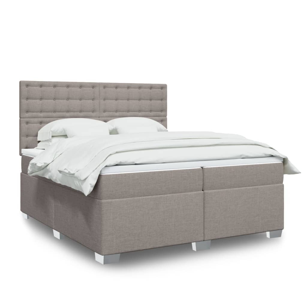 Sommier à lattes de lit avec matelas Taupe 200x200 cm Tissu - XIOS