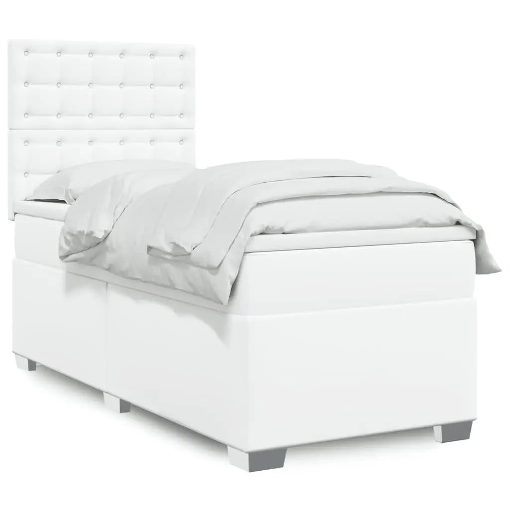Sommier à lattes de lit avec matelas Blanc 80x200 cm Similicuir - XIOS