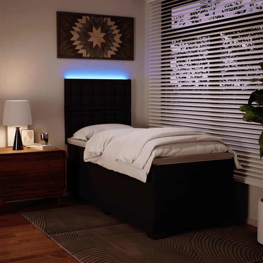 Sommier à lattes de lit avec matelas Noir 100x200 cm Similicuir - XIOS