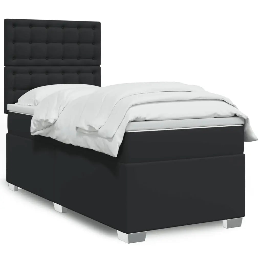 Sommier à lattes de lit avec matelas Noir 100x200 cm Similicuir - XIOS